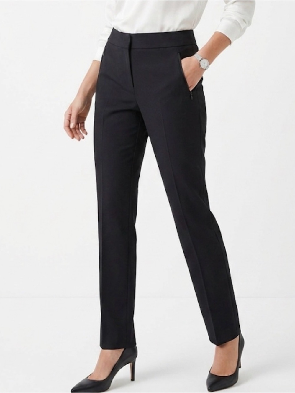 Banana Republic Black Tailored Slim Dress Trousers